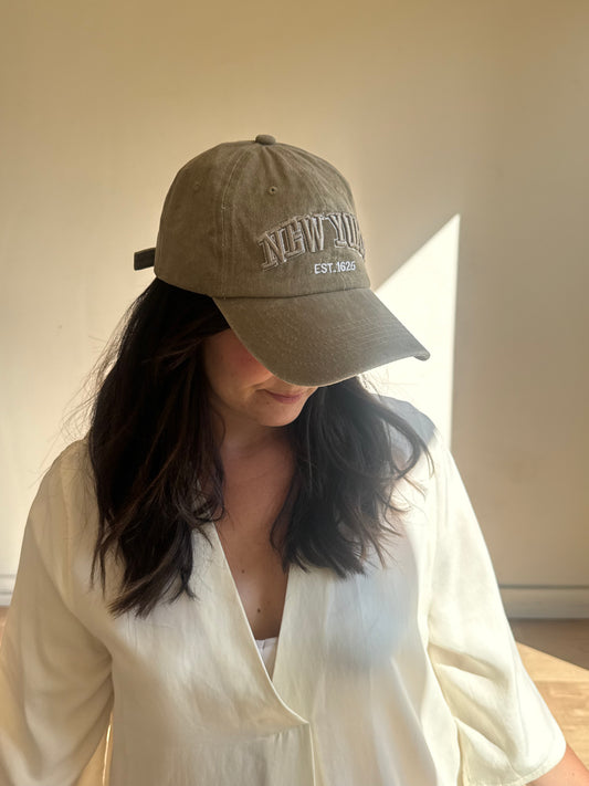 Vintage Wash New York Cap, One Size
