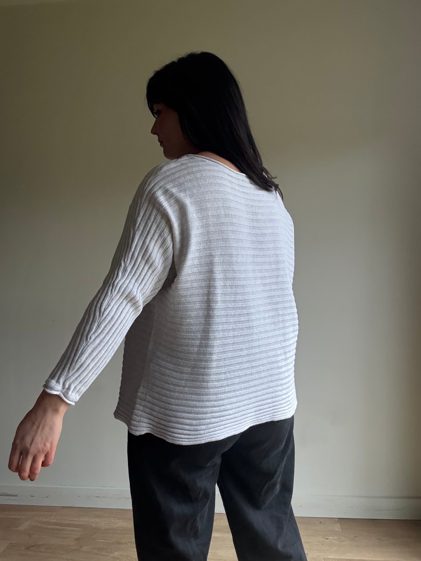 Ochre Ribbed Cotton Jumper, One Size