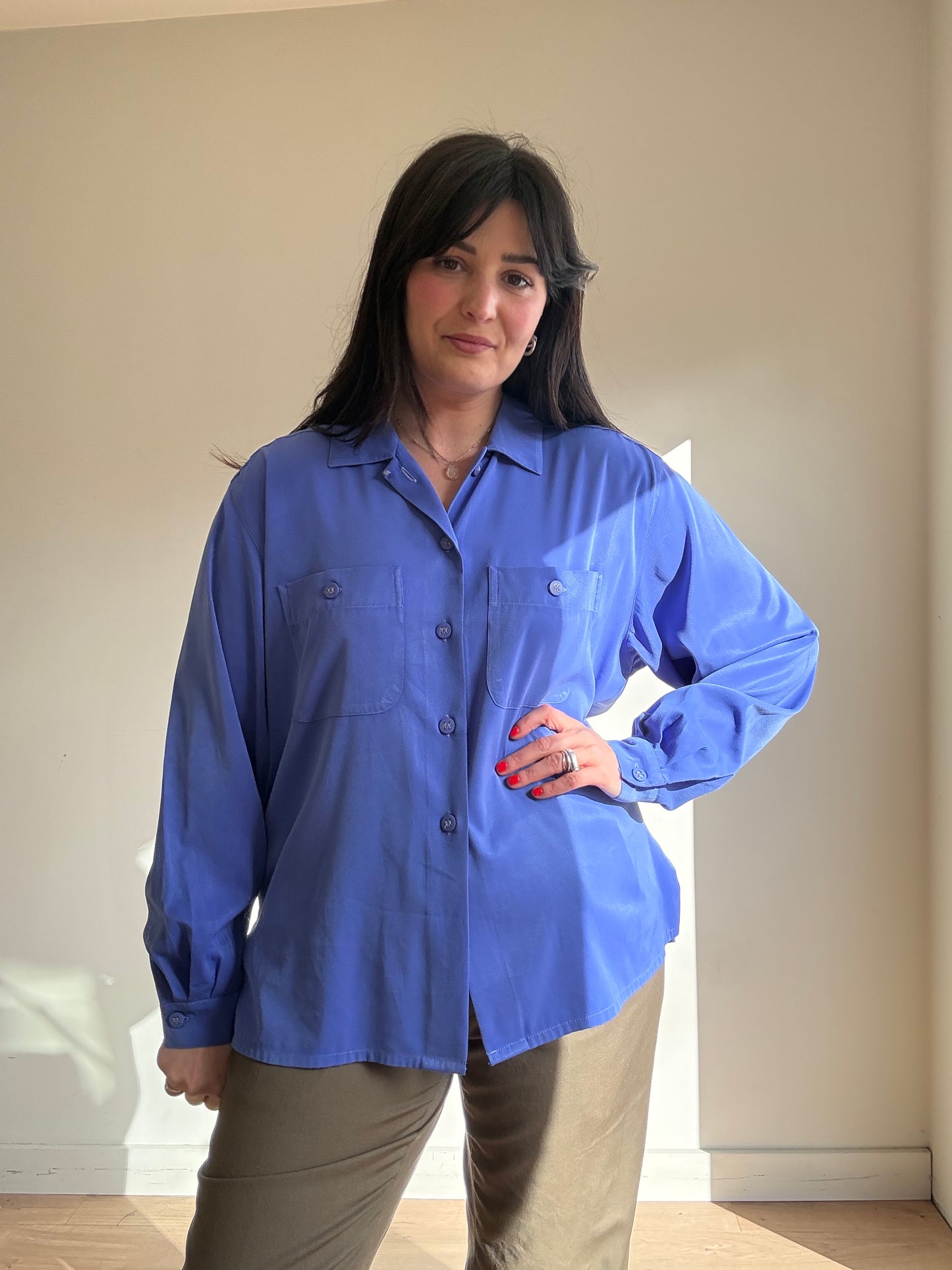 Vintage Jaeger Silky Shirt, M/L