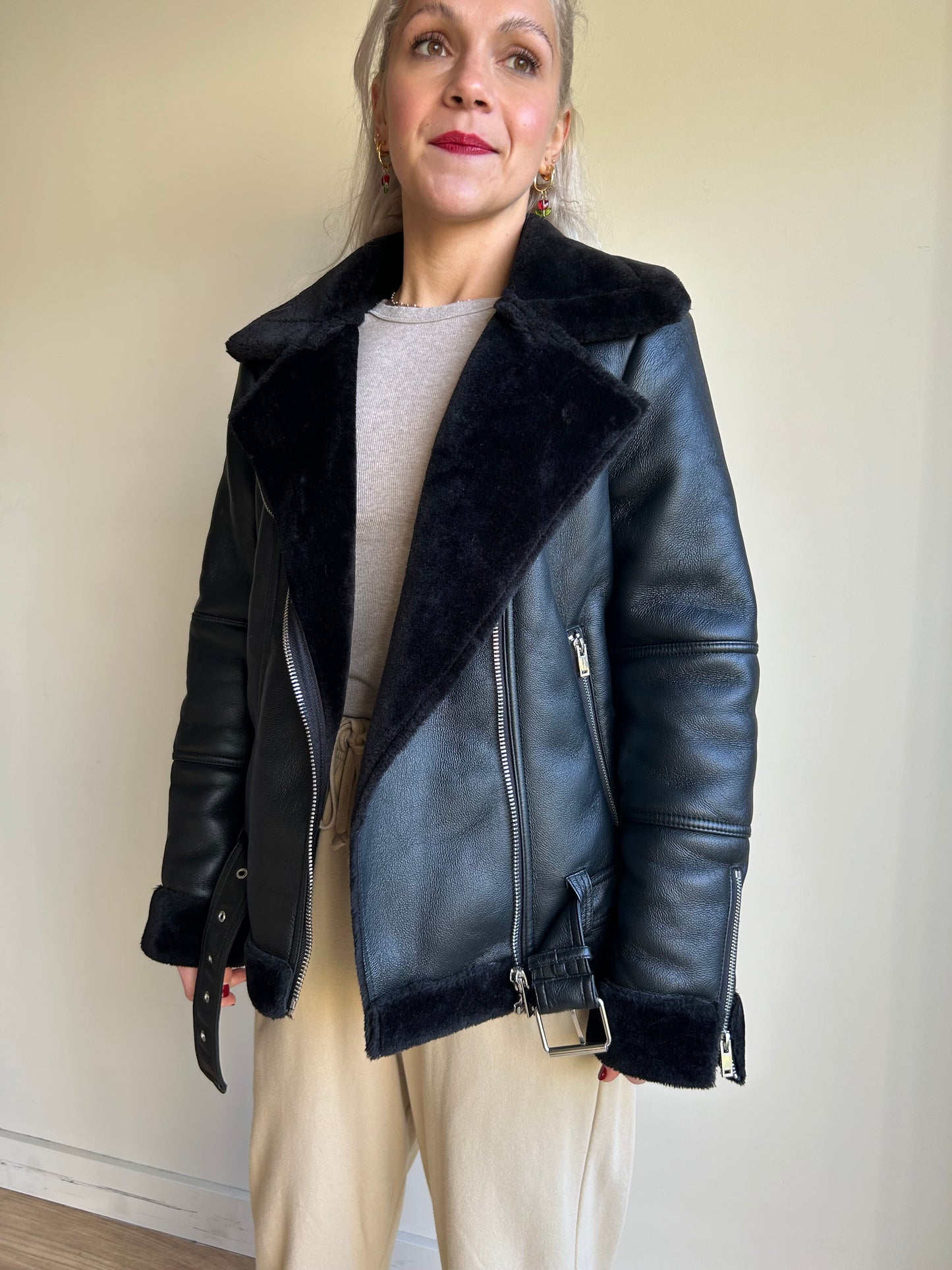 Topshop Aviator Style Jacket, S