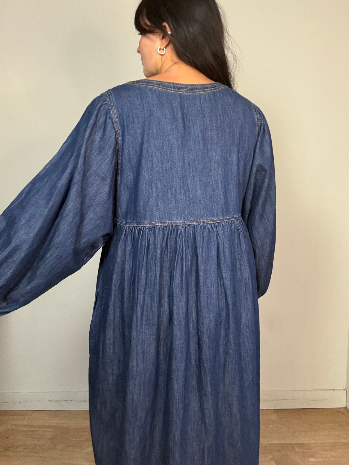 Bonte Amber Denim Tie Front Dress, 12