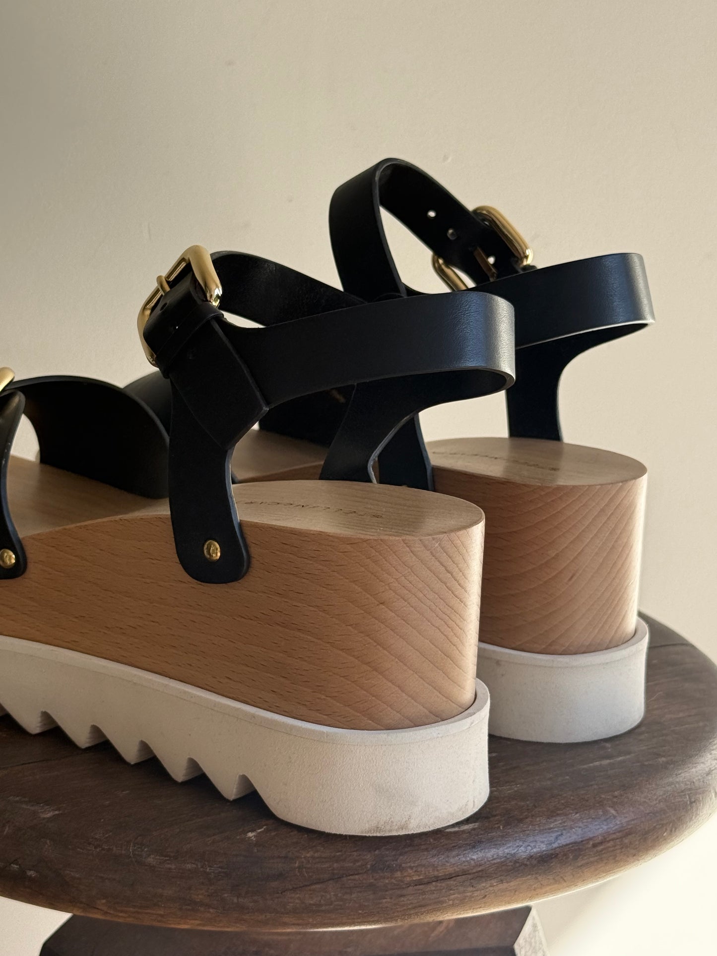 Stella McCartney Wooden Wedge Sandal, 39