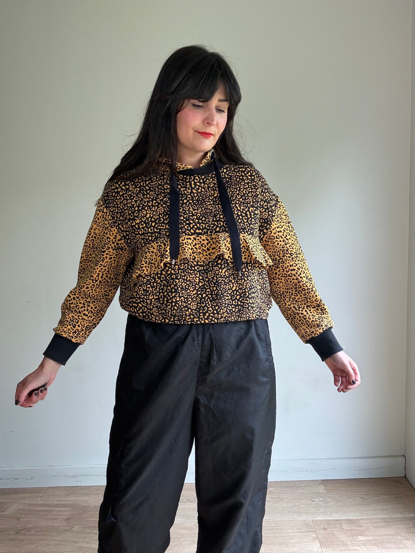 Bimba Y Lola Leopard Print Hooded Jumper, M