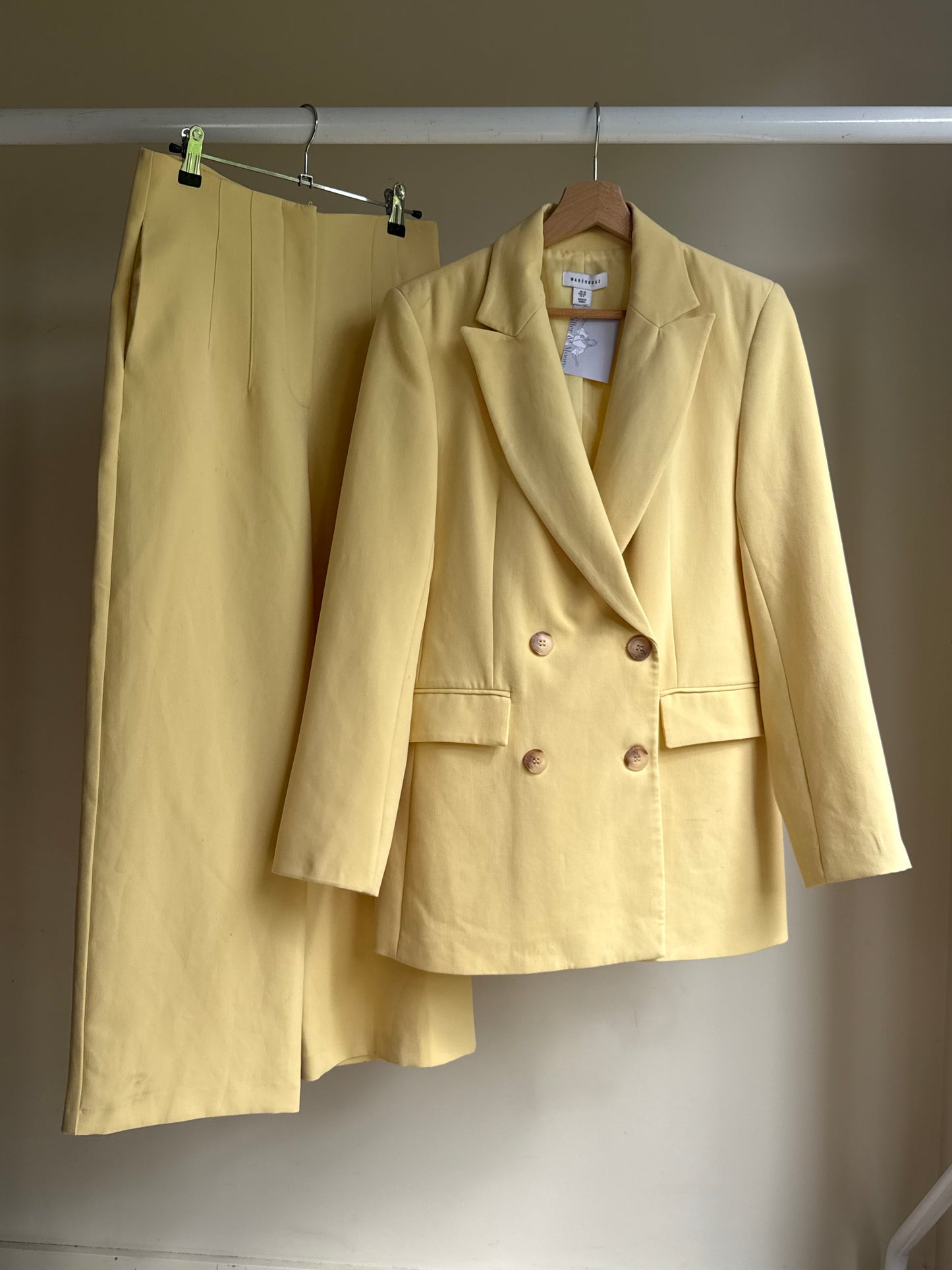 Butter Yellow Warehouse Tailored Suit, S/M
