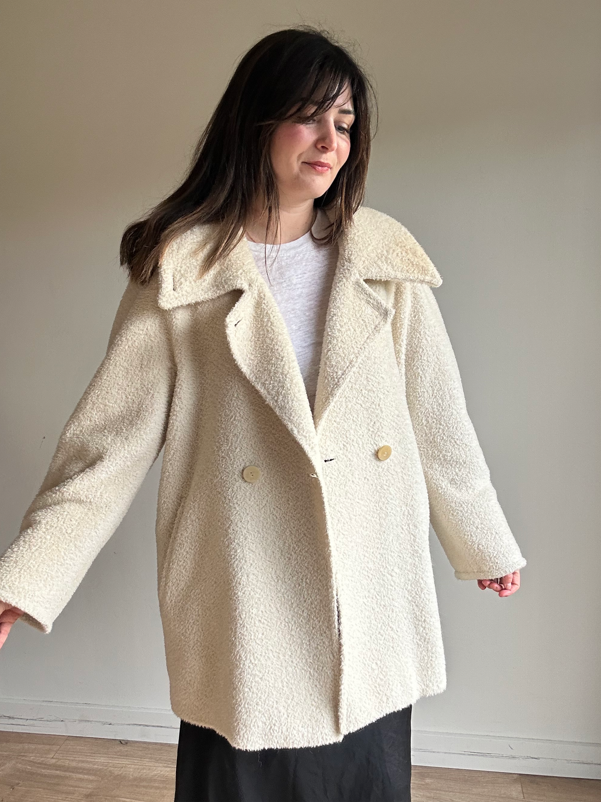 Max Mara Midi Alpaca Wool Teddy Coat S M