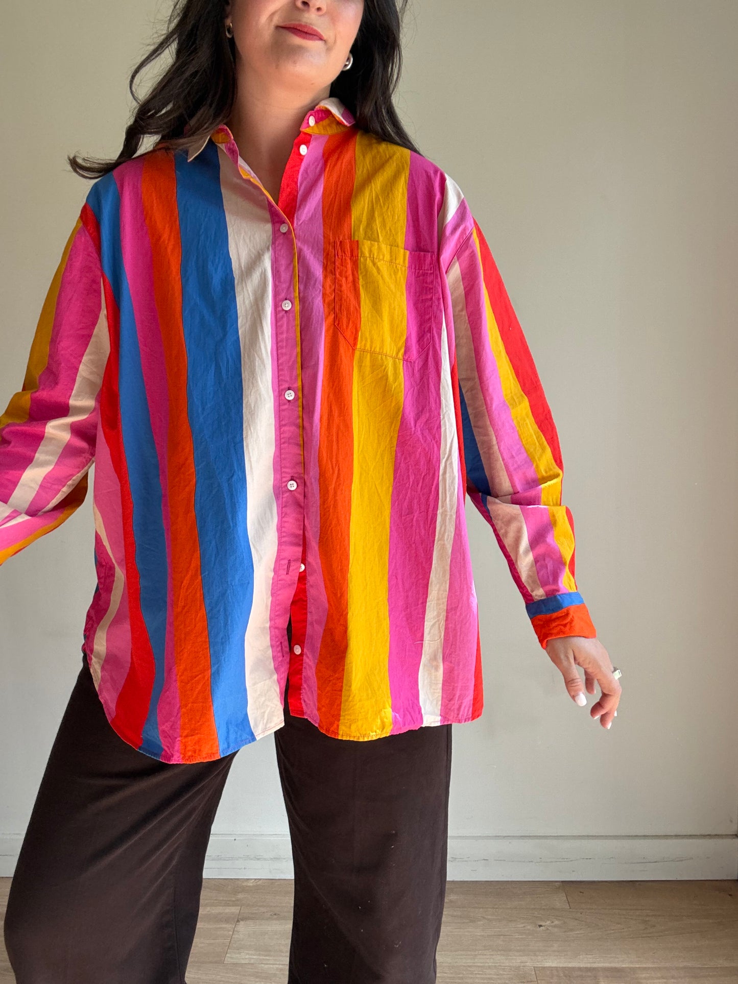 Sezane X Farm Rio Stripe Shirt, 44