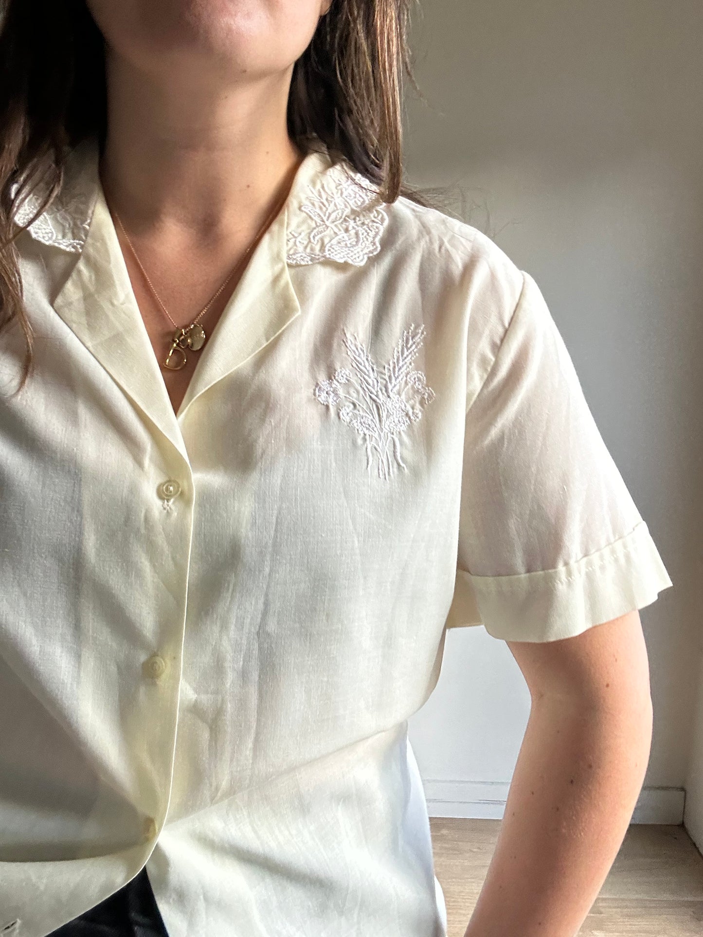 Cream Vintage Embroidered Shirt, 12