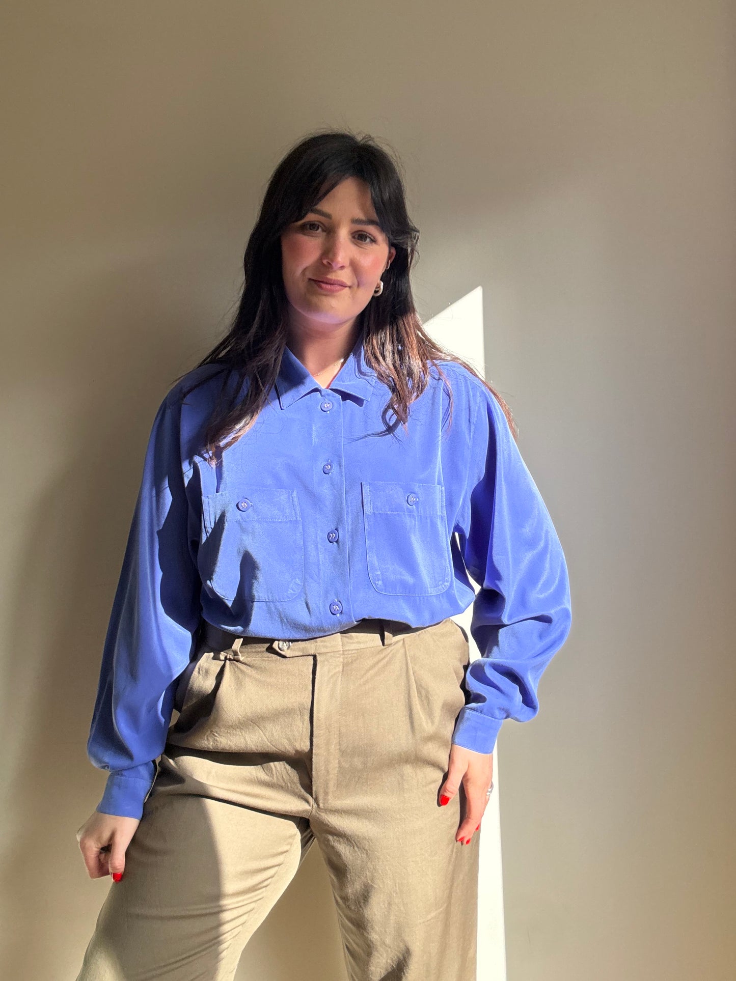 Vintage Jaeger Silky Shirt, M/L