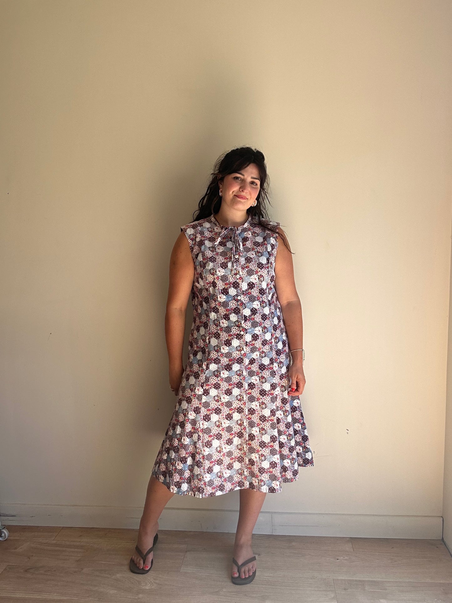 Vintage Handmade Patchwork Dress, L