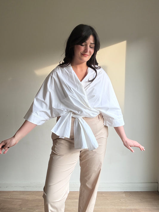 COS NEW Wrap Cotton Top, One Size