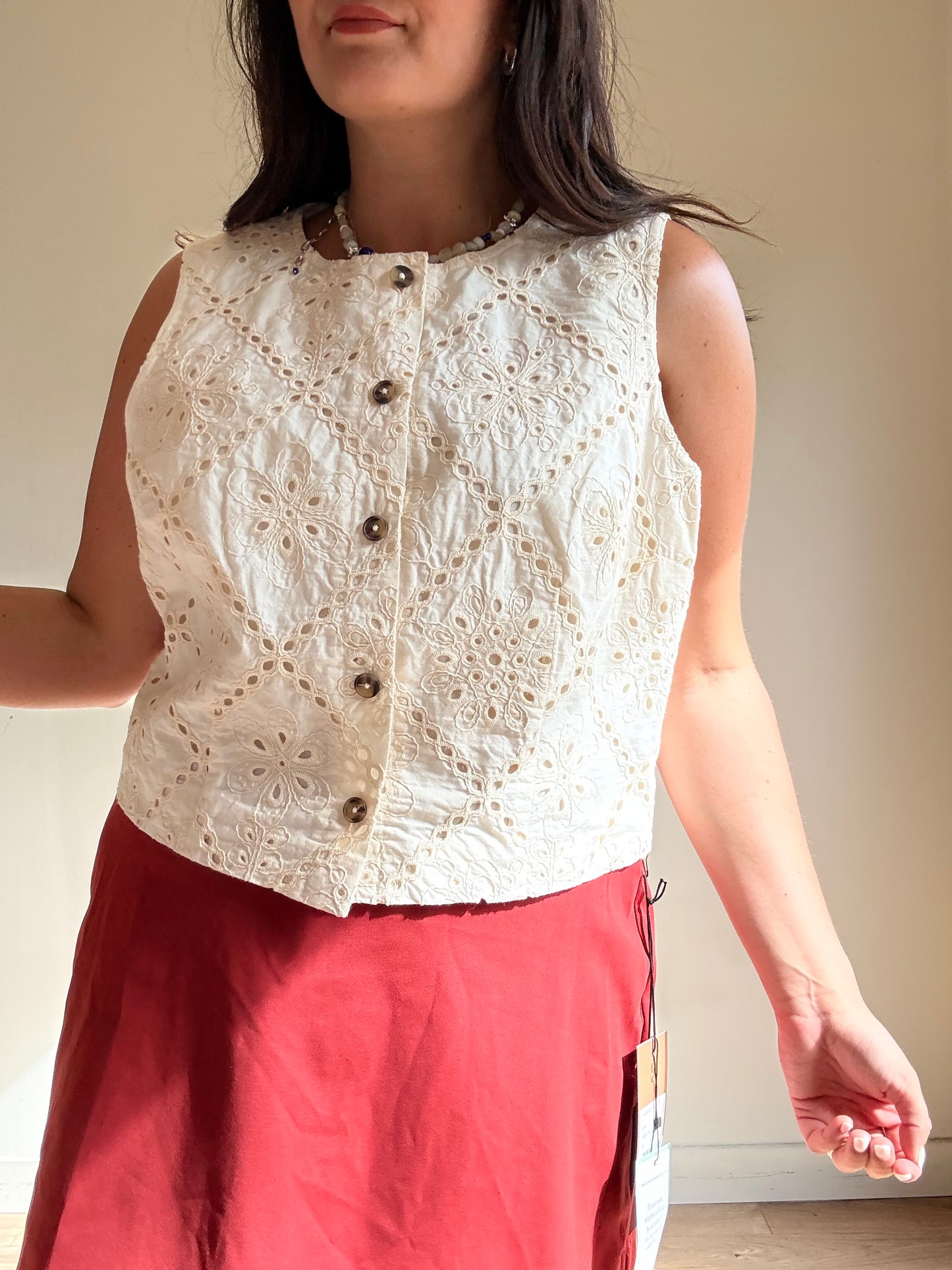 Boden Embroidered Waistcoat Top, 18