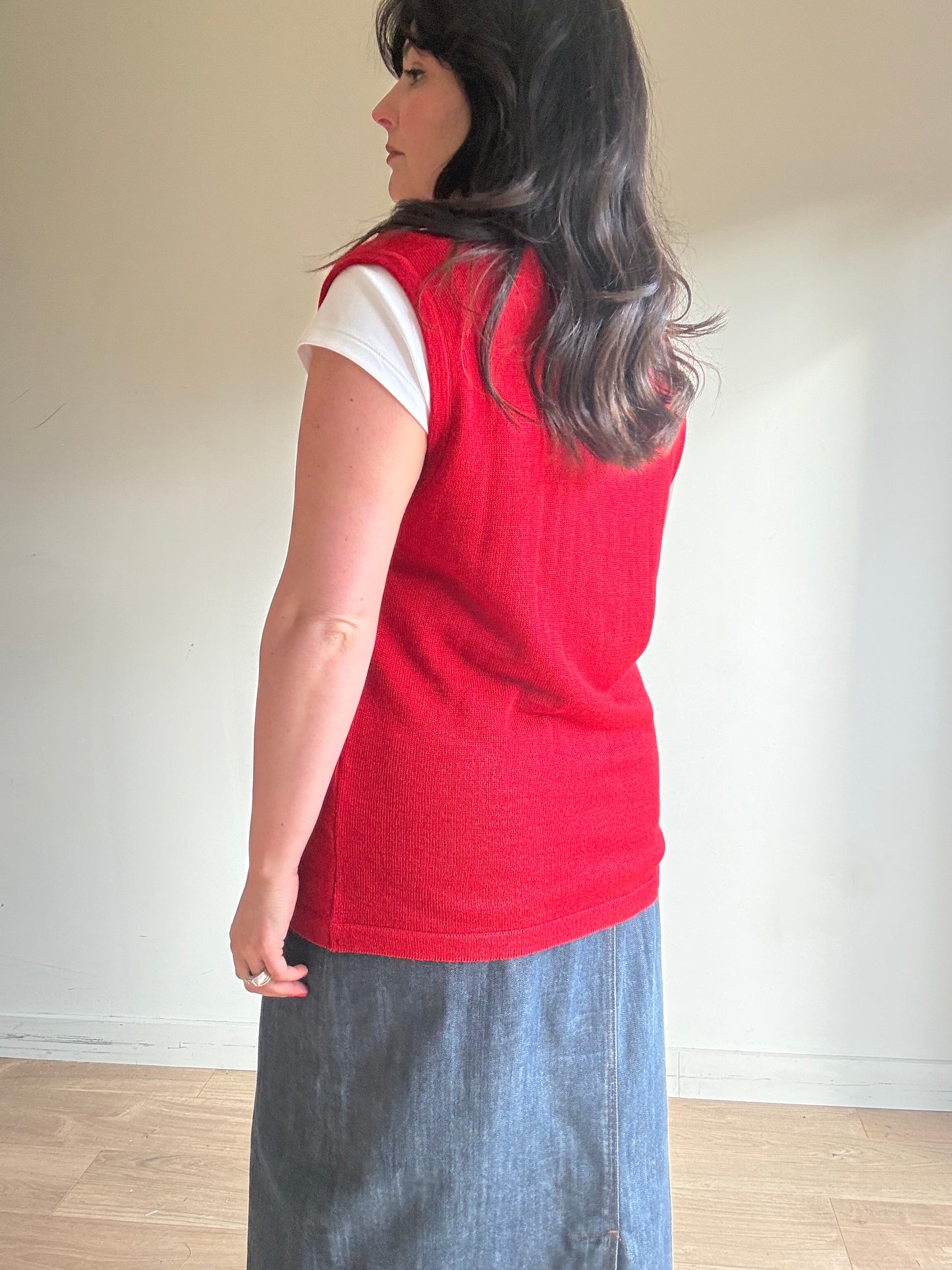 Vintage Canda Wool Mix Vest Cardigan, M/L