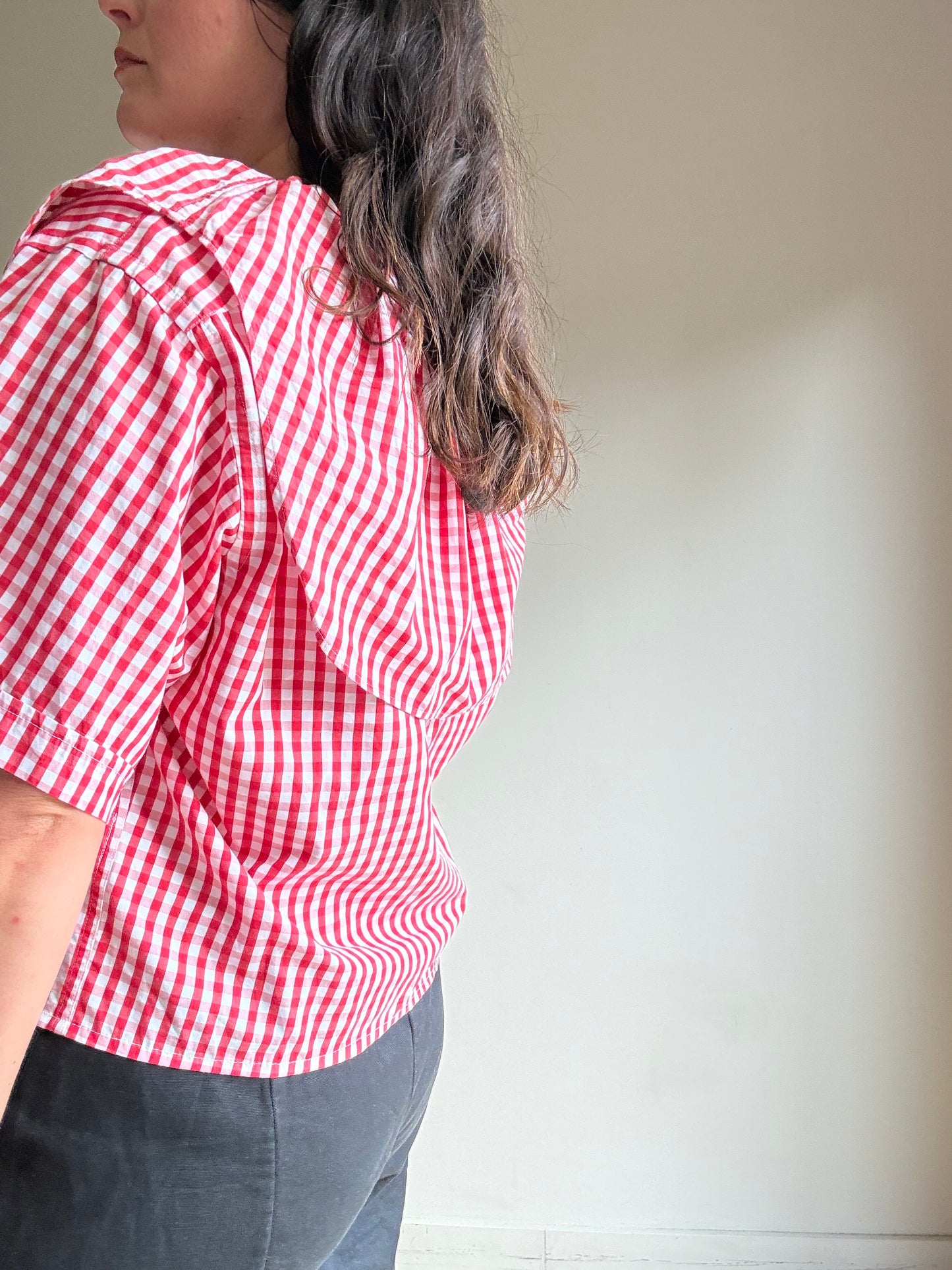 Made by SJP Handmade Gingham Blouse, L