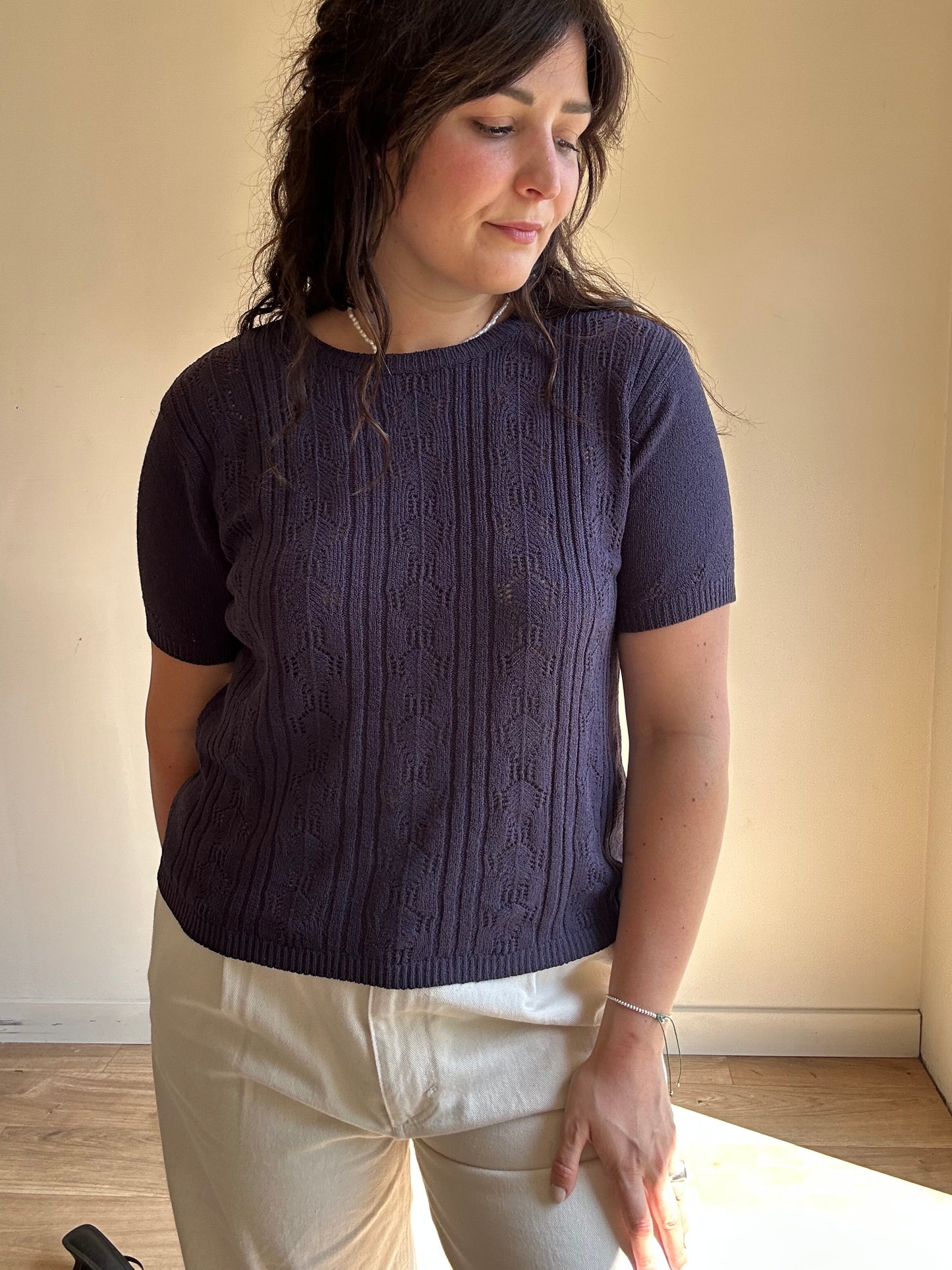 Vintage Pointelle Little Top, XL