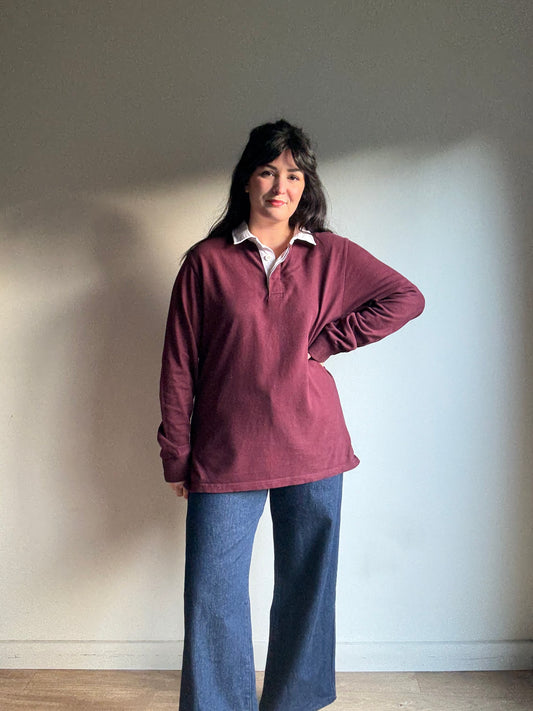 M&S Burgundy Rugby Top, L