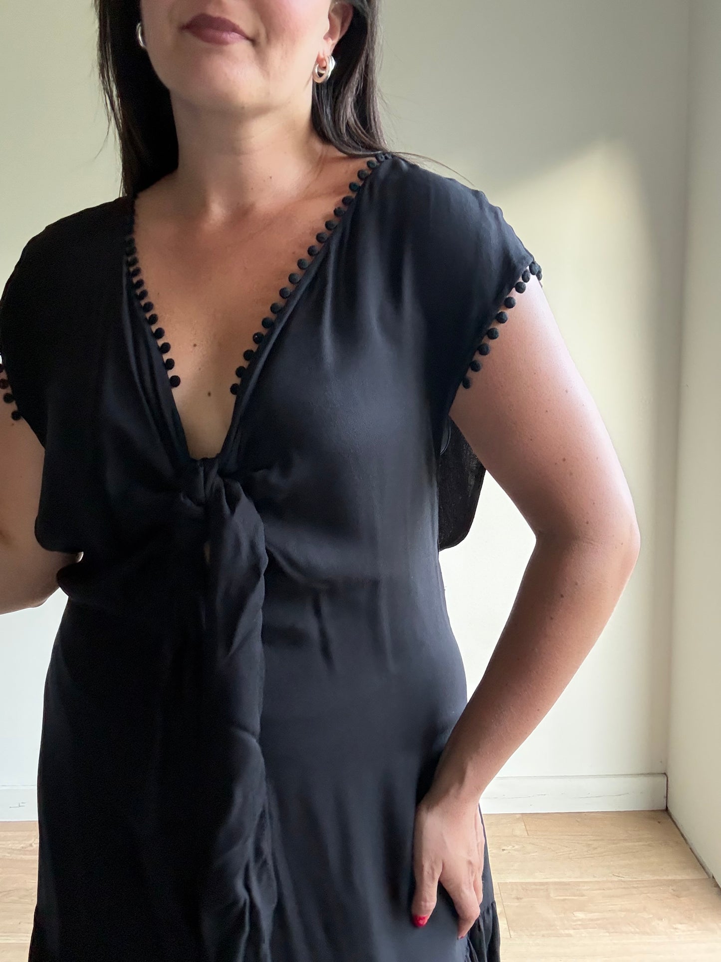 90’s Jaeger Tie Trim Dress, L