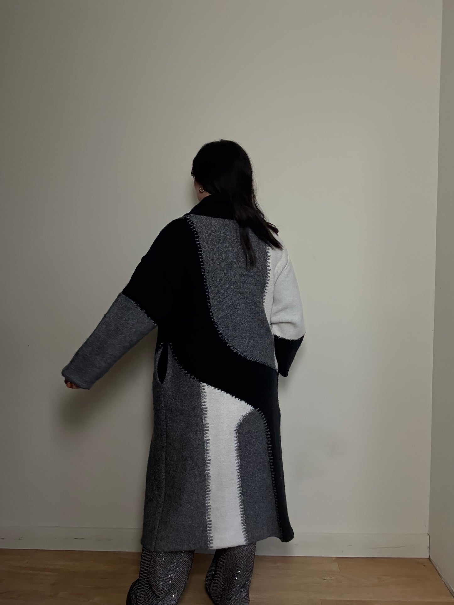 Zara Patchwork Long Cardigan, Fits a S-M