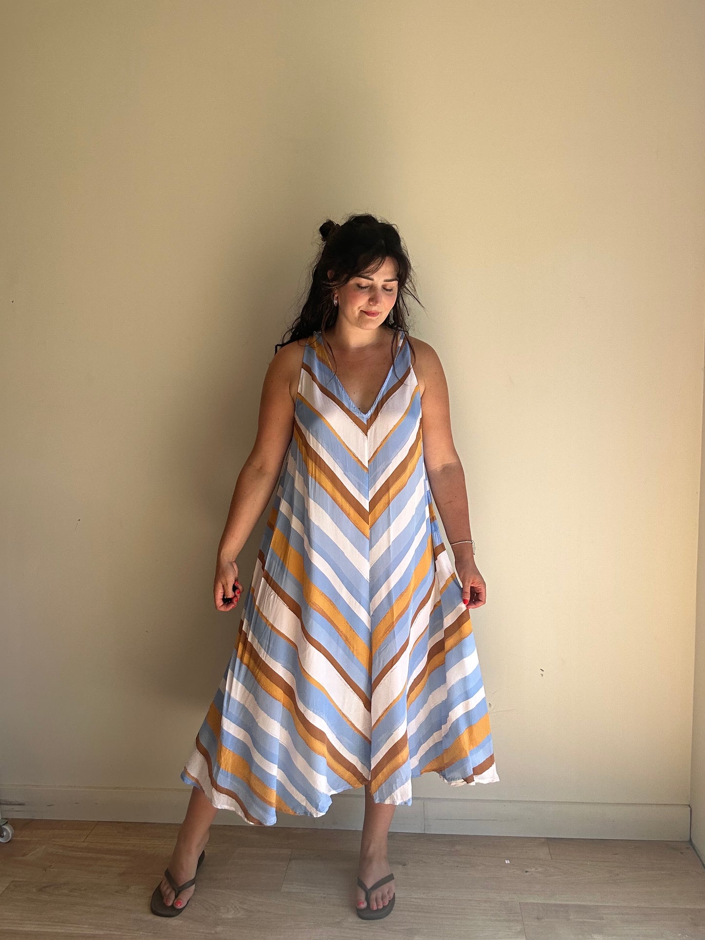 Monsoon Stripe Halter Dress, L