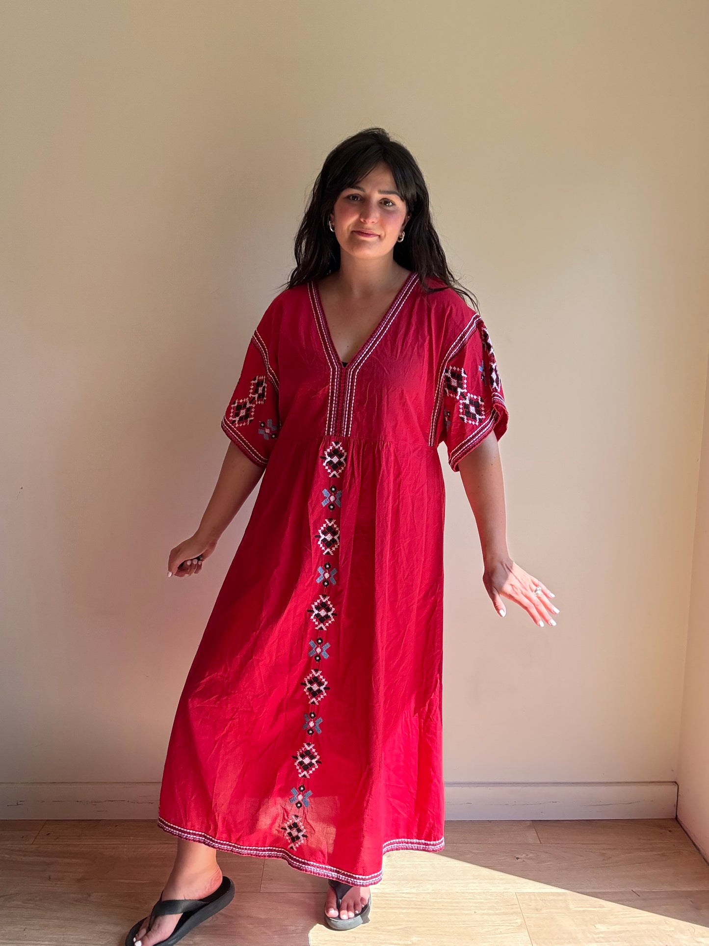 Zara Cotton Embroidered Dress, XL