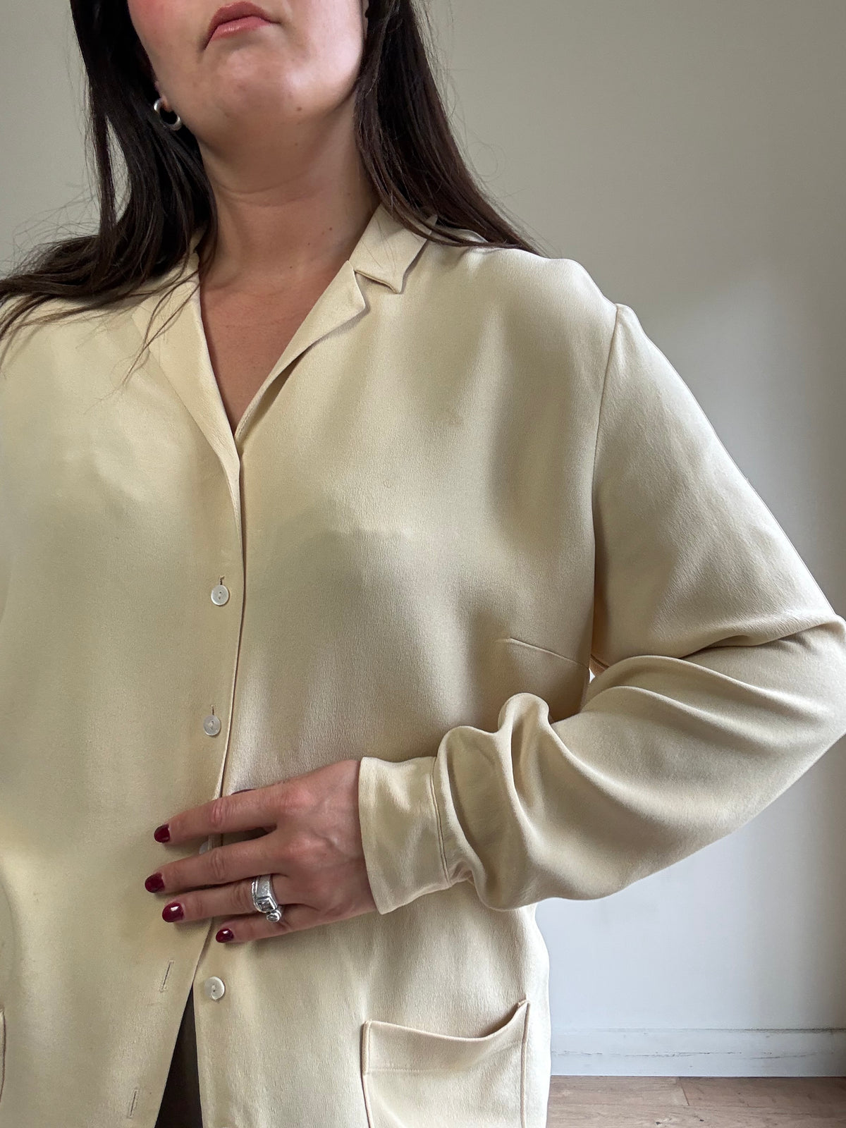 Vintage M&S Silk Shirt, L