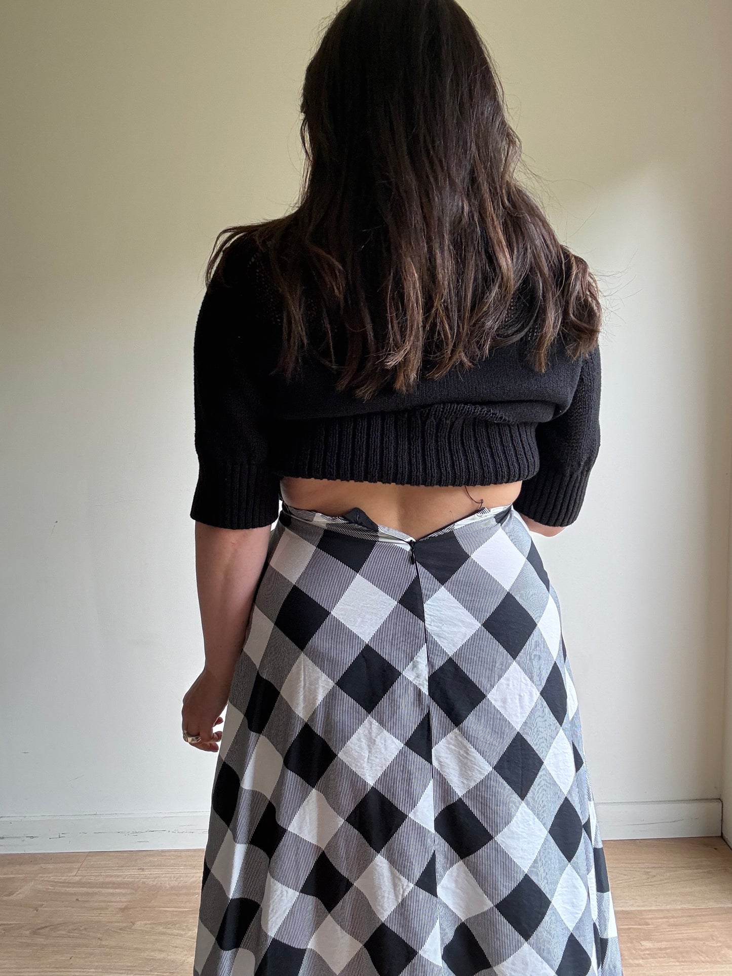 M&S Gingham Midi Skirt, 8