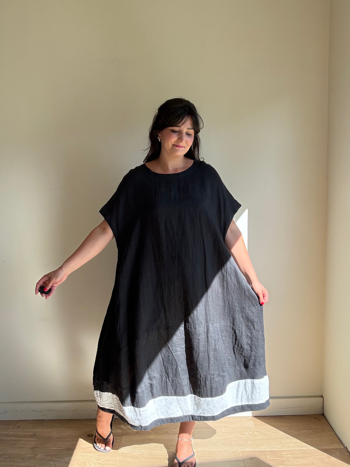 Moyuru Linen Cotton Dress, S (Oversized)