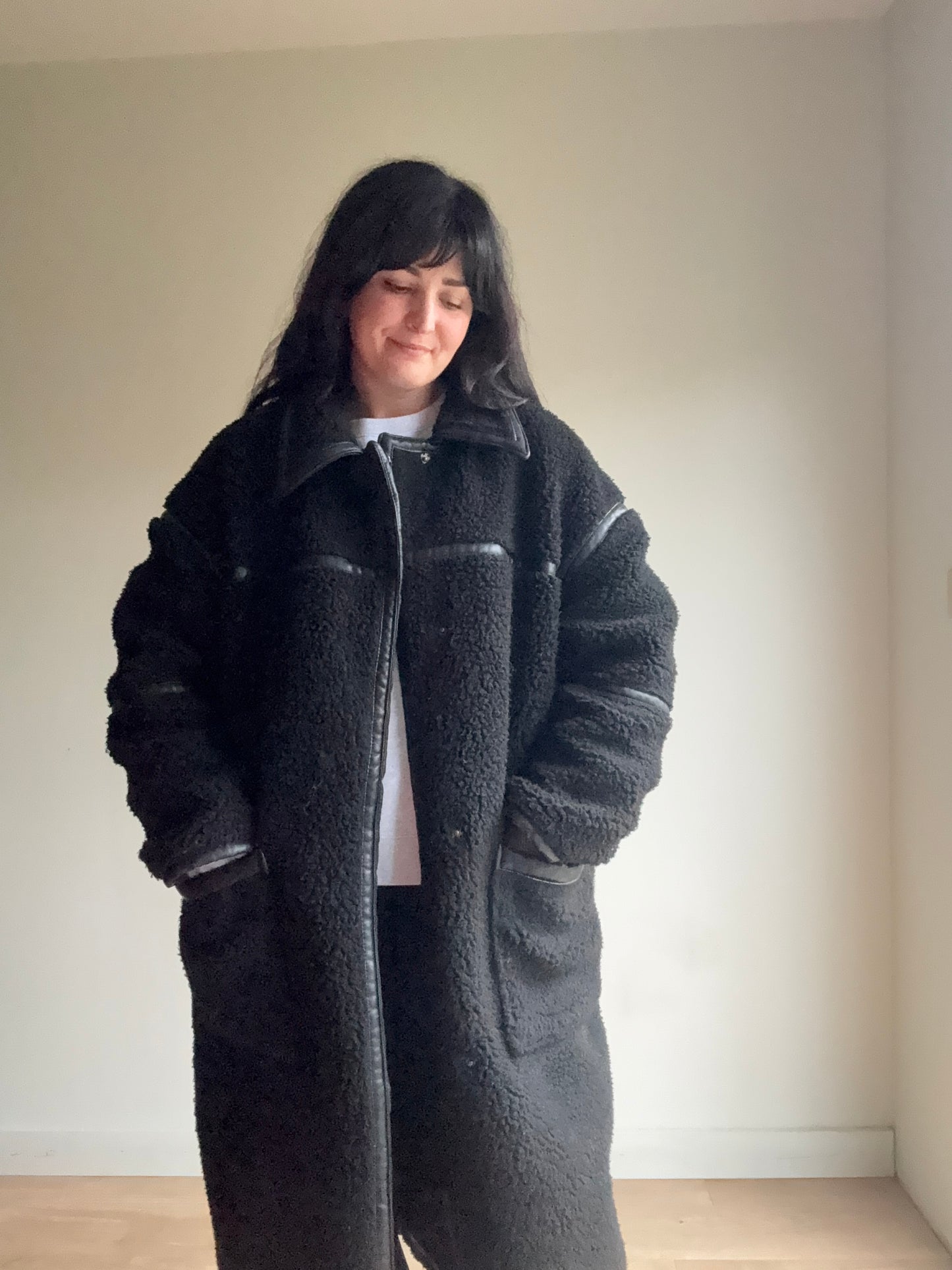 Asos Design Faux Shearling Coat, 14