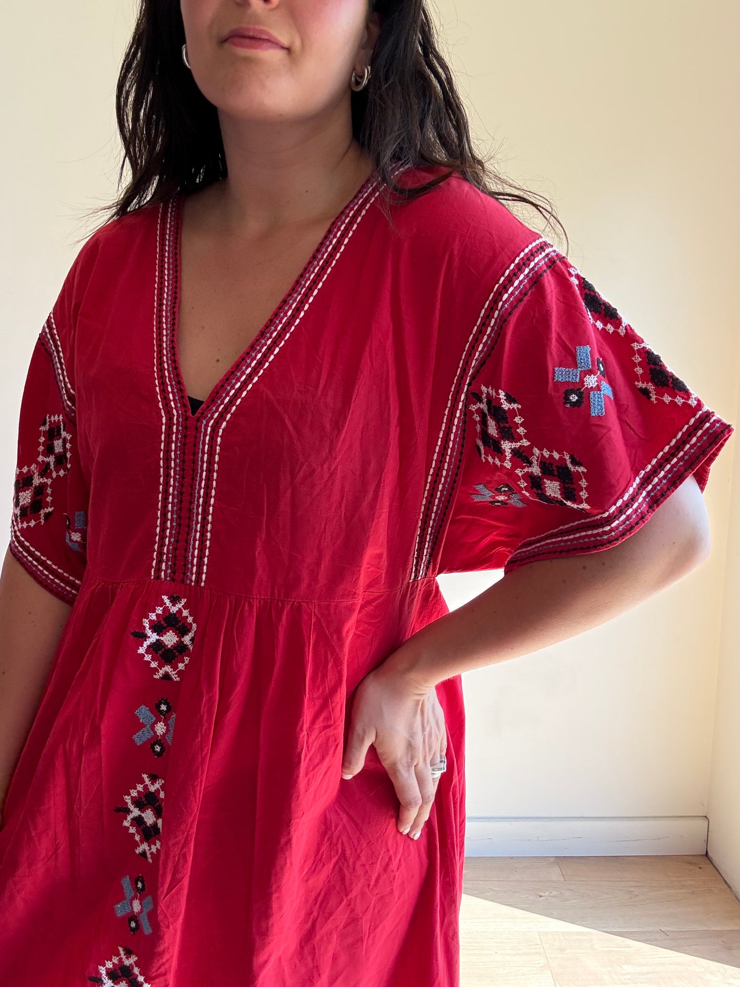 Zara Cotton Embroidered Dress, XL