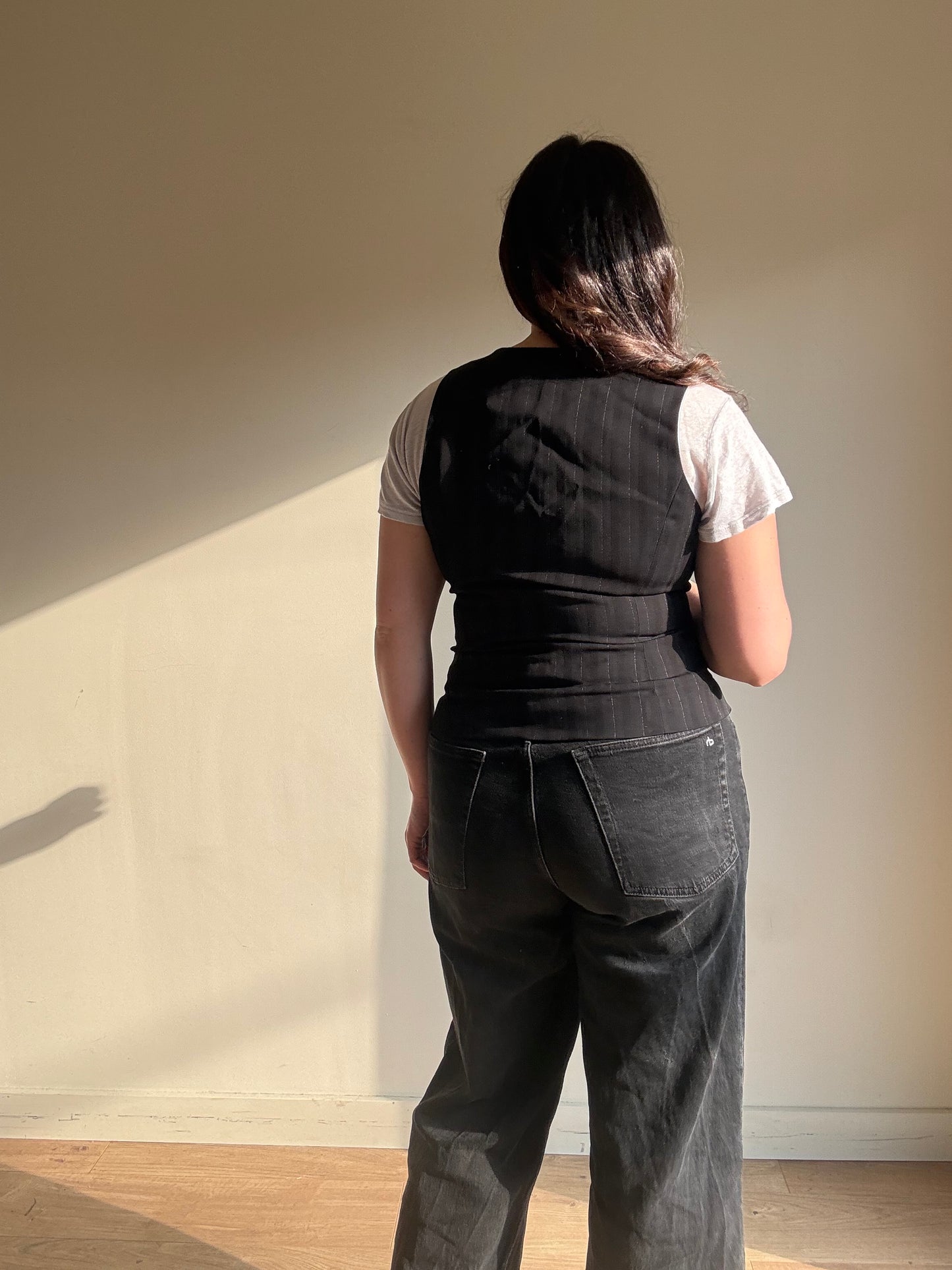 Vintage Wallis 90's Pinstripe Waistcoat, 10-12