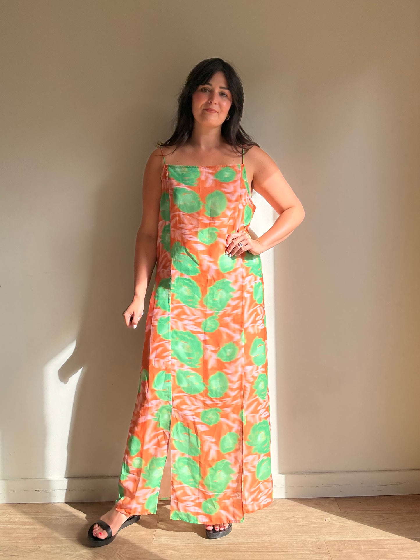Ganni Crepe Printed Midi Dress, 44