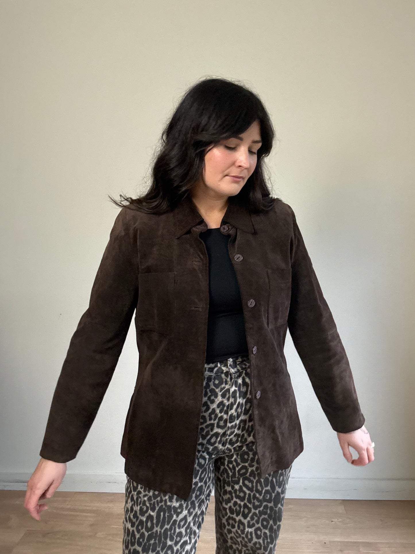 Vintage Suede Shirt Jacket, S/M