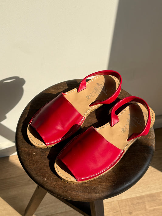 Spanish Leather Slingback Sandals, 40