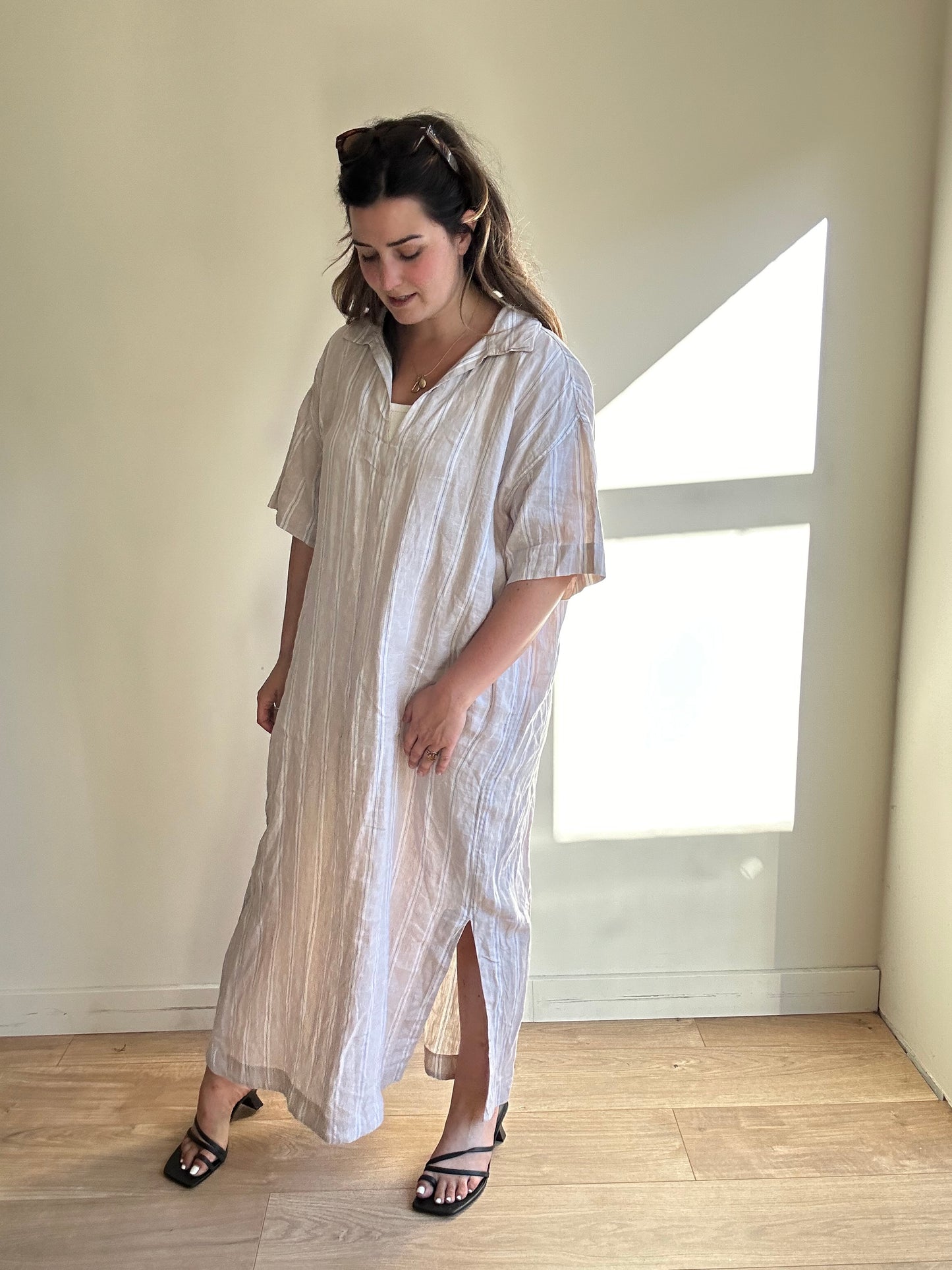 Arket Linen Stripe Dress - Size M