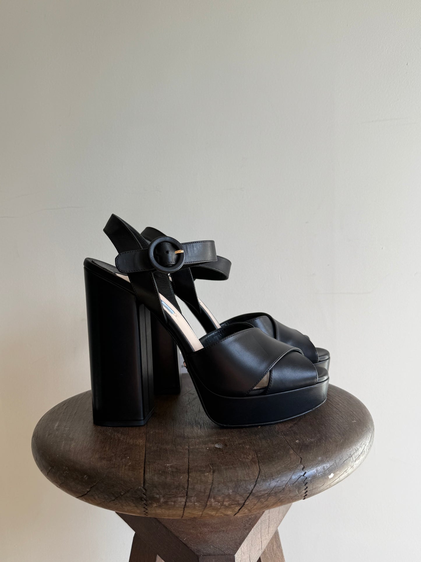 Prada Leather Platform Heels in Box, Size 40