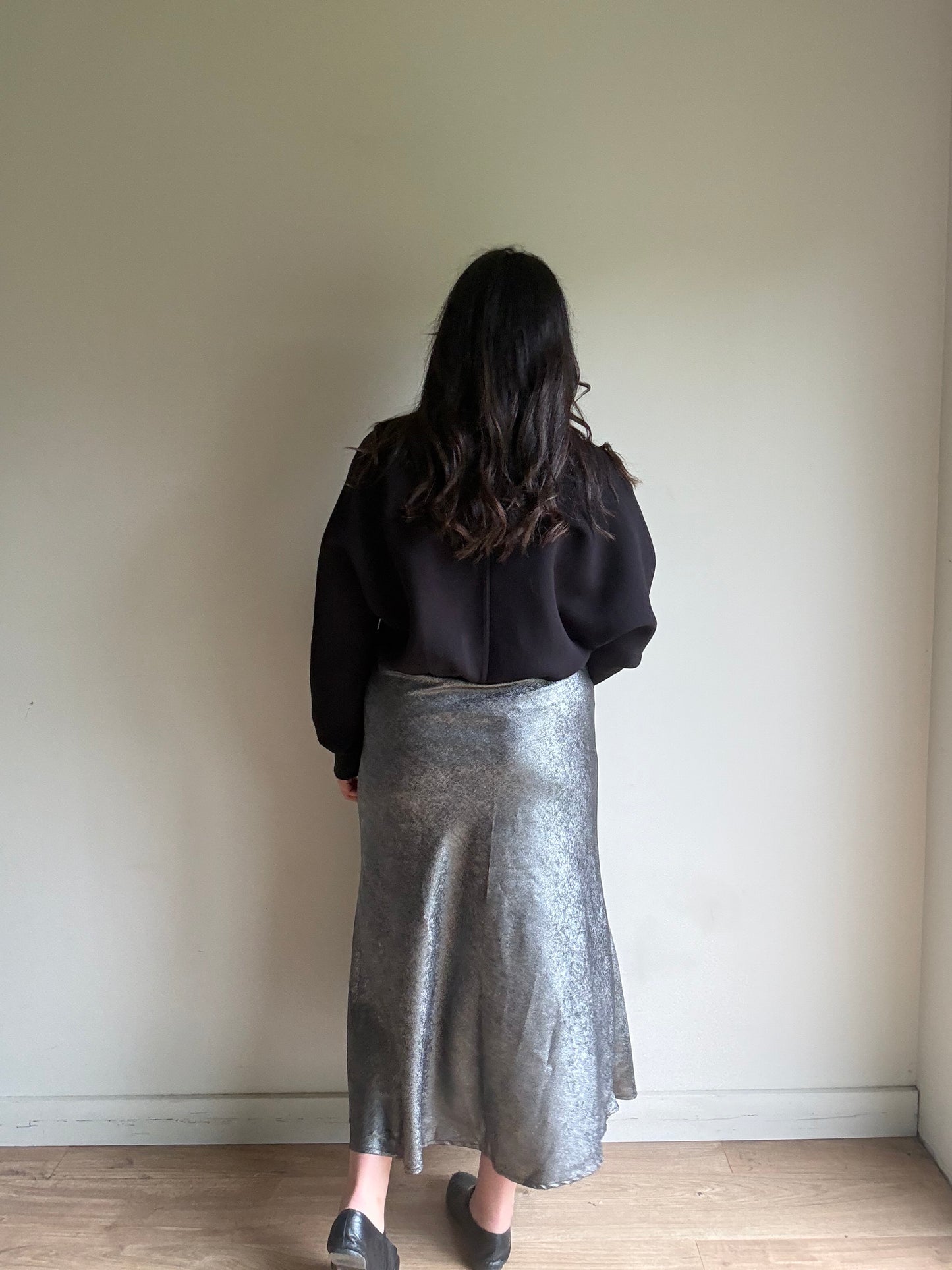 Silver Y.A.S Metallic Slip Skirt, M