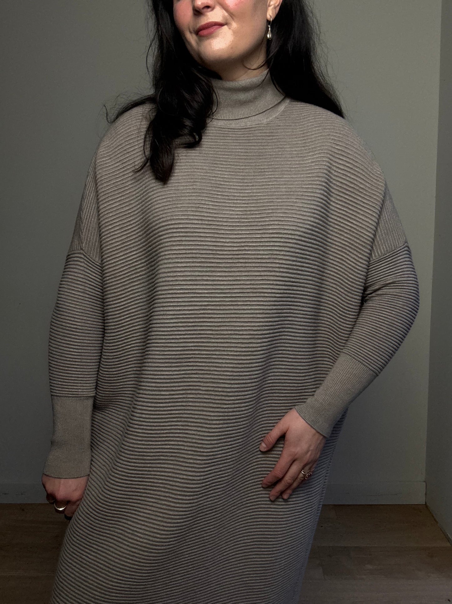 Plumo Studio Ribbed Roll-neck Jumper Dress, One Size