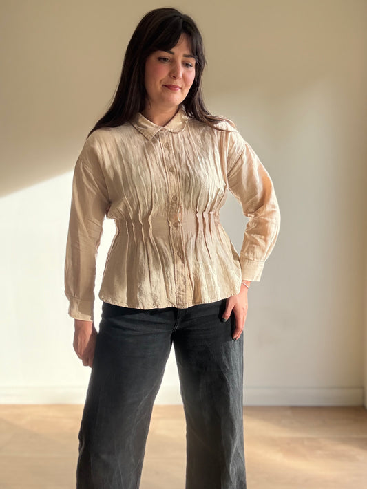 Japanese Gathered Waist Shirt, S