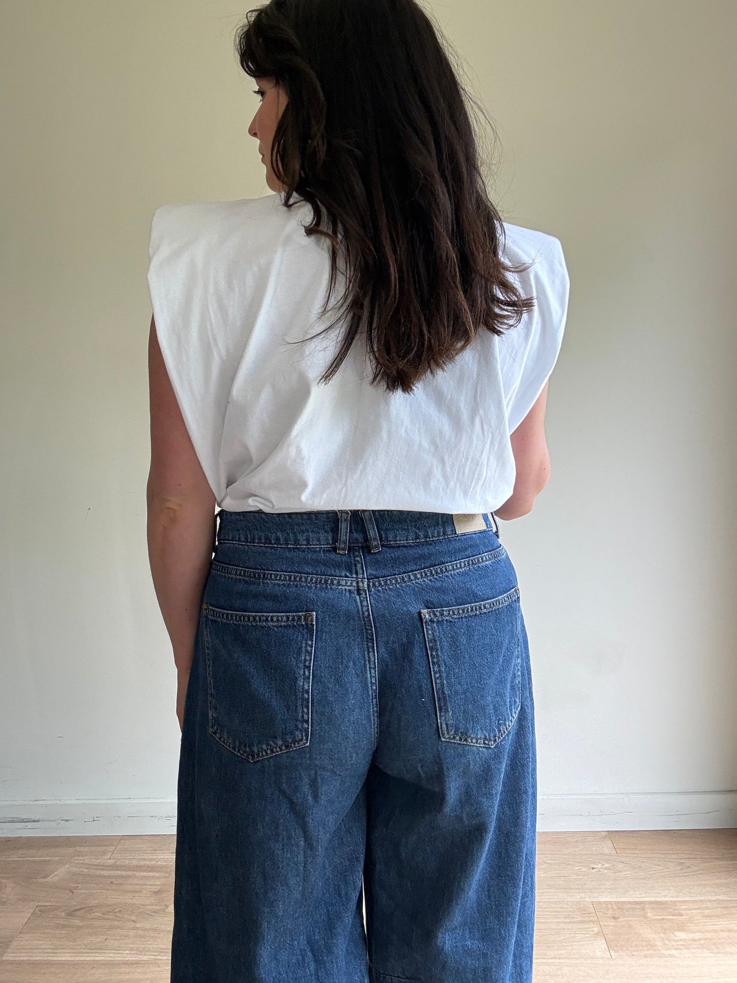 Mid Blue Aligne Markus Barrell Leg Jeans, 16