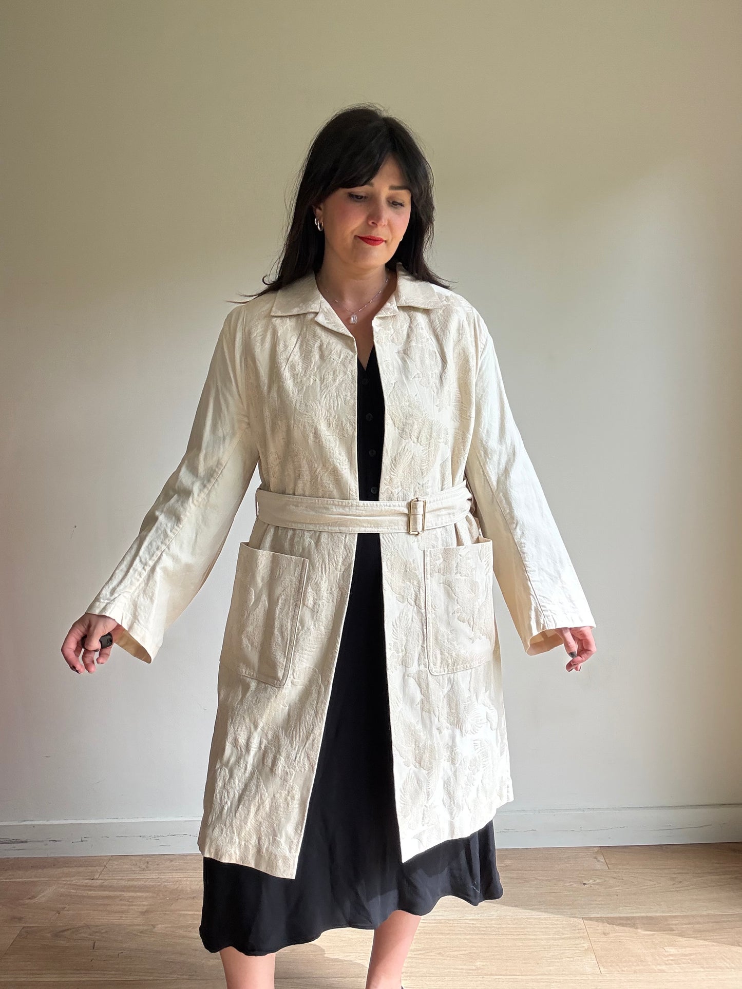 Dries Van Noten Jacquard Belted Jacket, 38