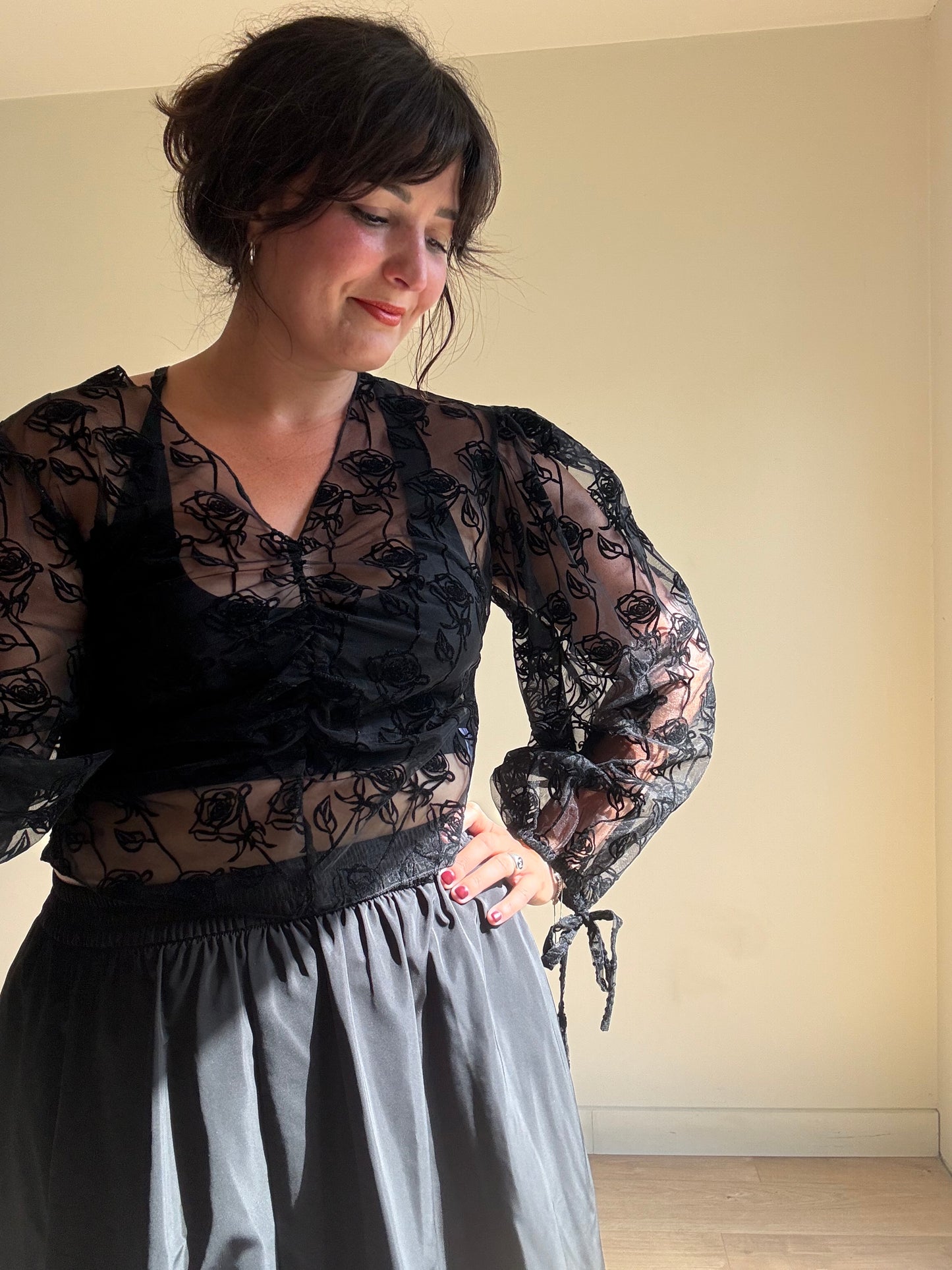 House of Sunny Mesh Rose Blouse, 14