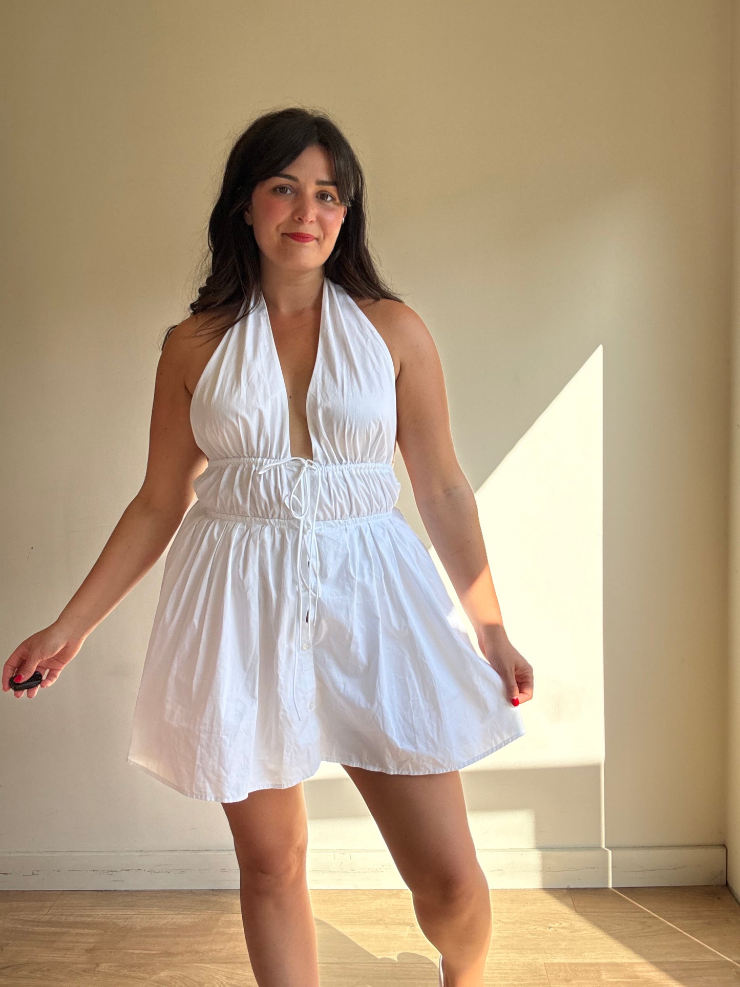 Zara Playsuit Halter Open Back, M