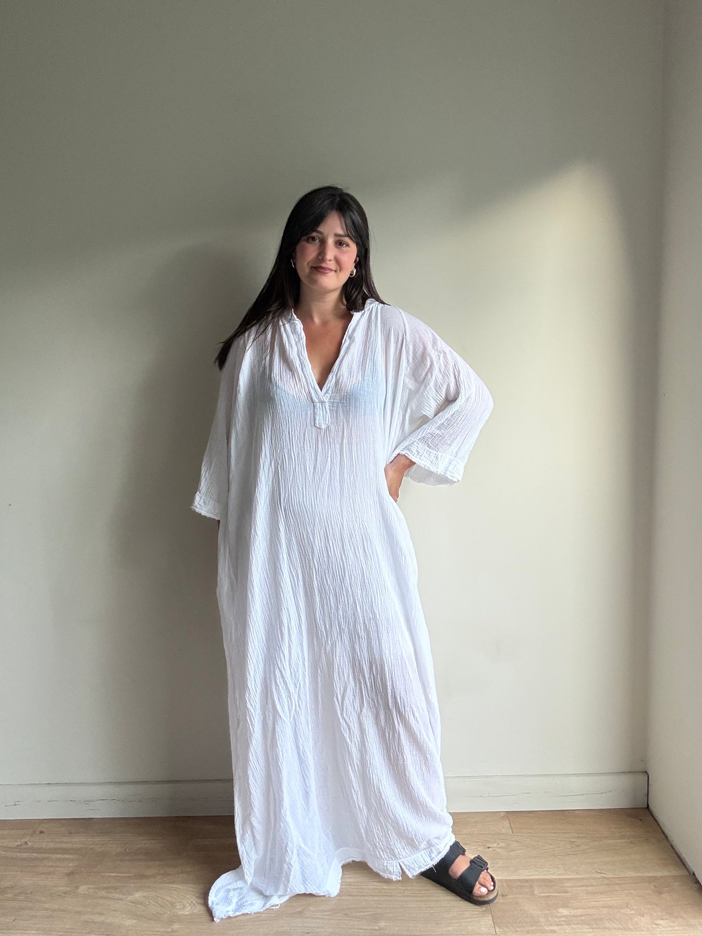 Cotton Gauze Maxi Dress, One Size