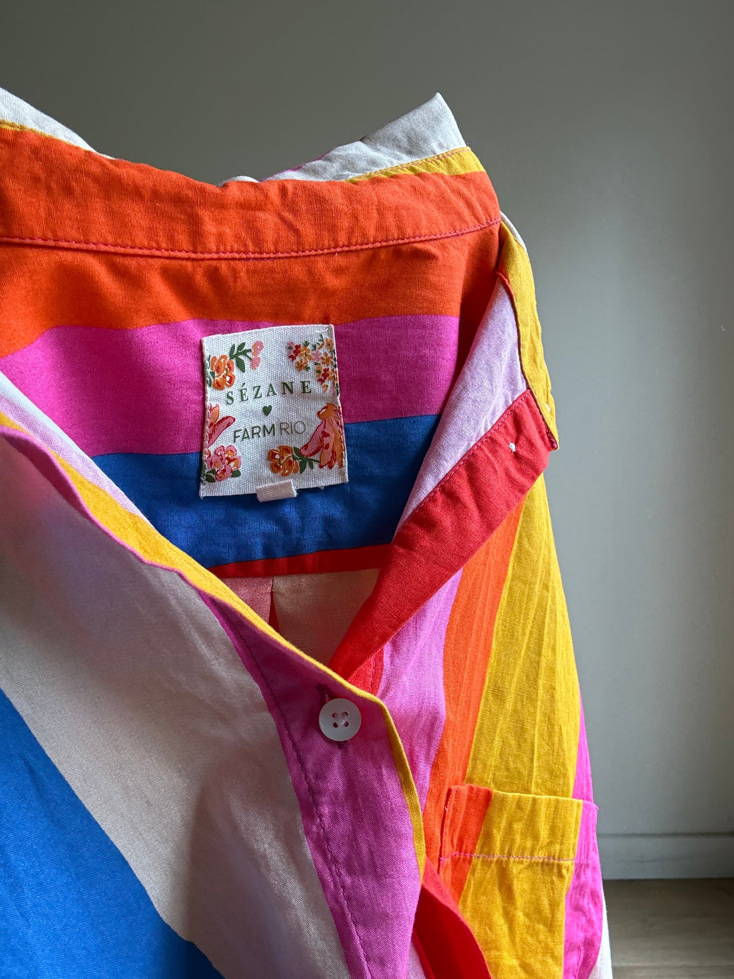 Sezane X Farm Rio Stripe Shirt, 44