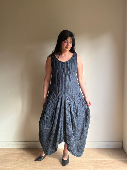 Grizas Linen & Silk Bulb Hem Dress, M/L