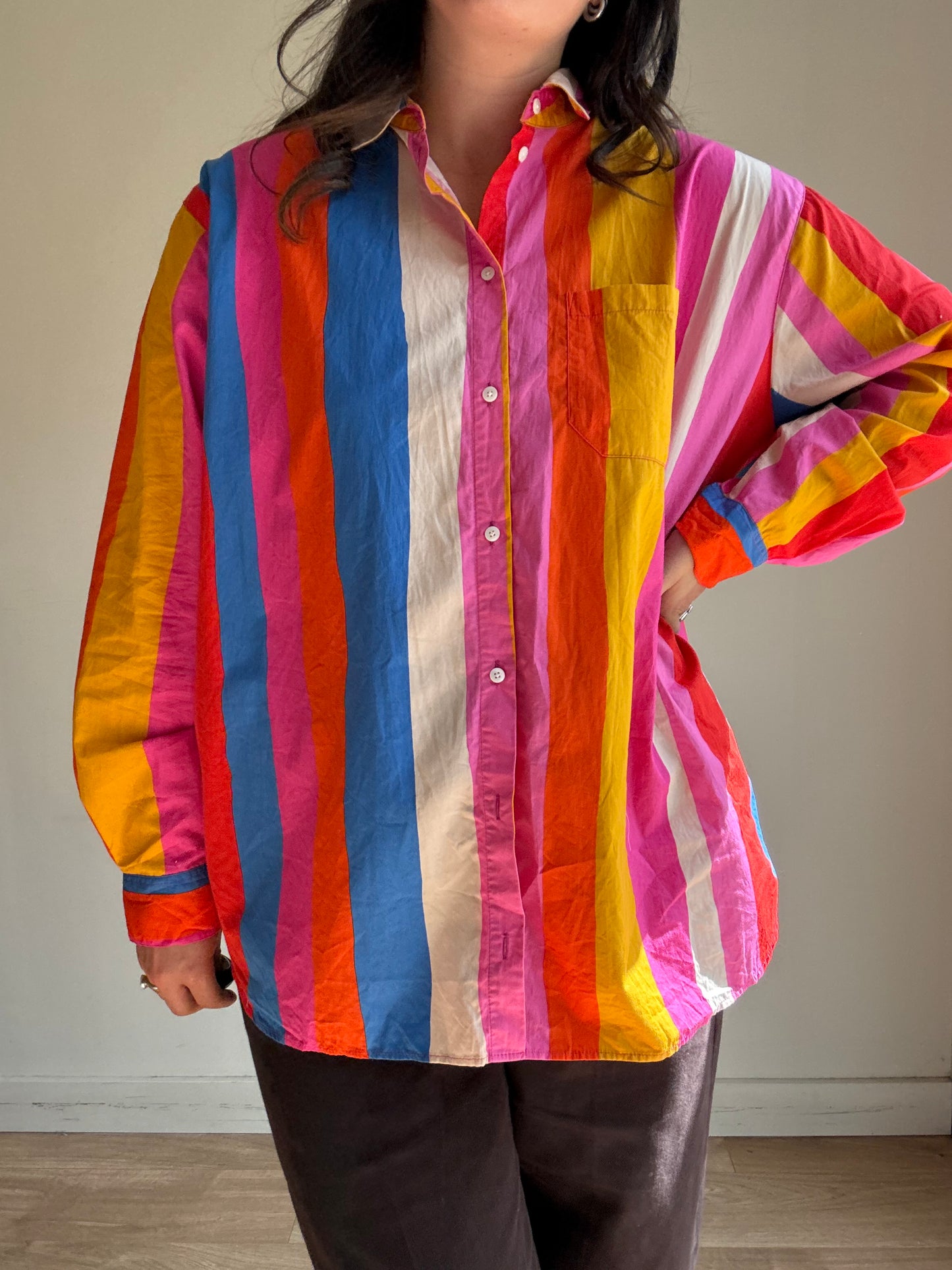 Sezane X Farm Rio Stripe Shirt, 44