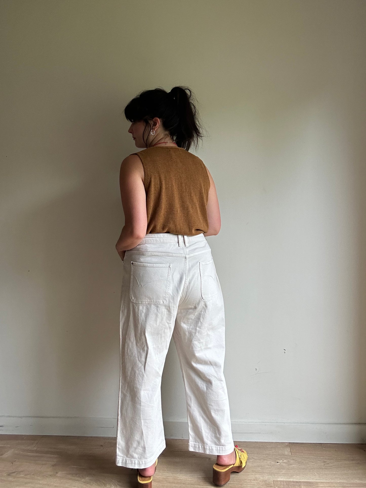 Cream White Stuff Wide Leg Crop Jeans, 18R