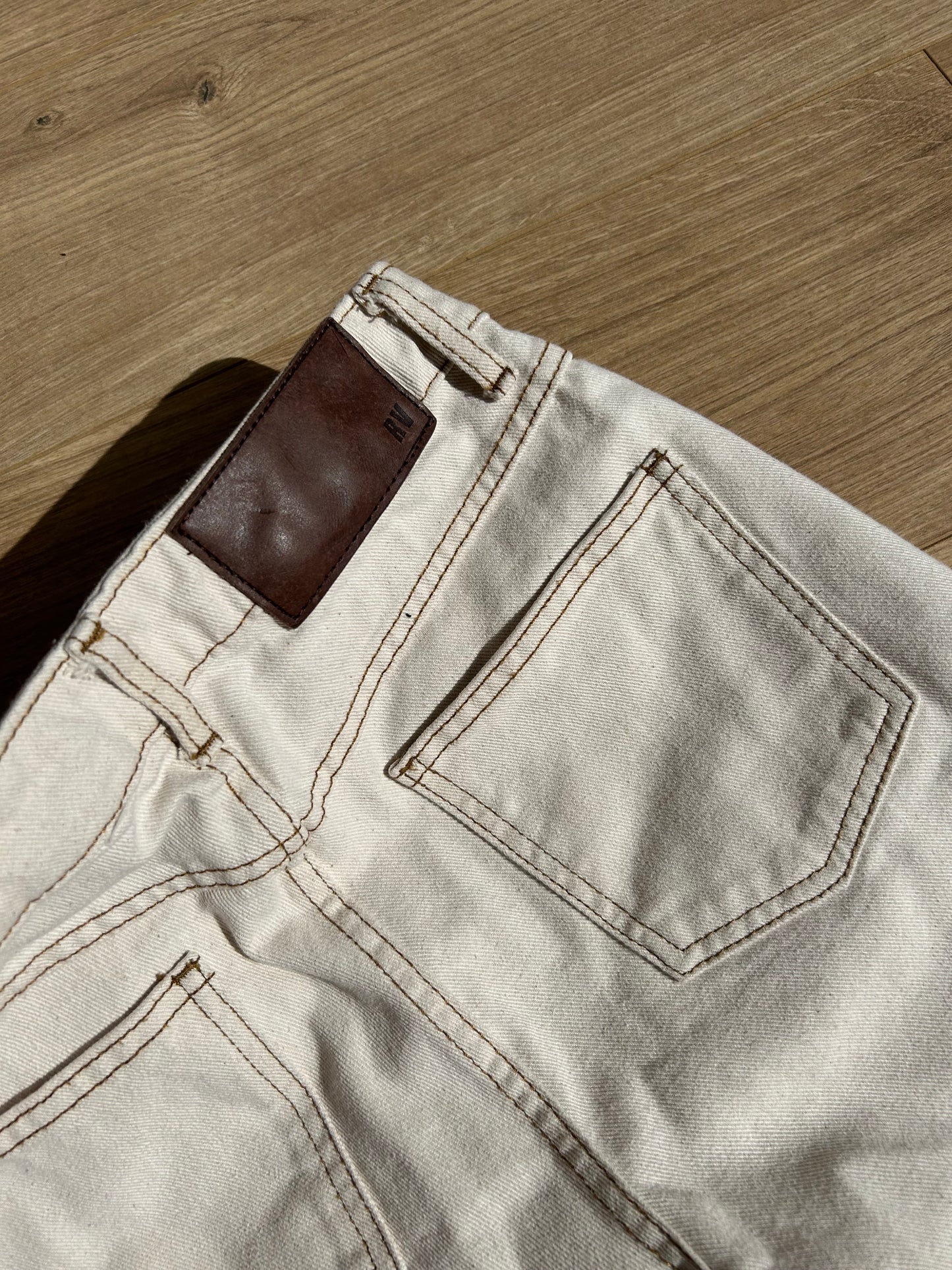 Reclaimed Vintage Cream Jeans - 26” Waist. Size 8.