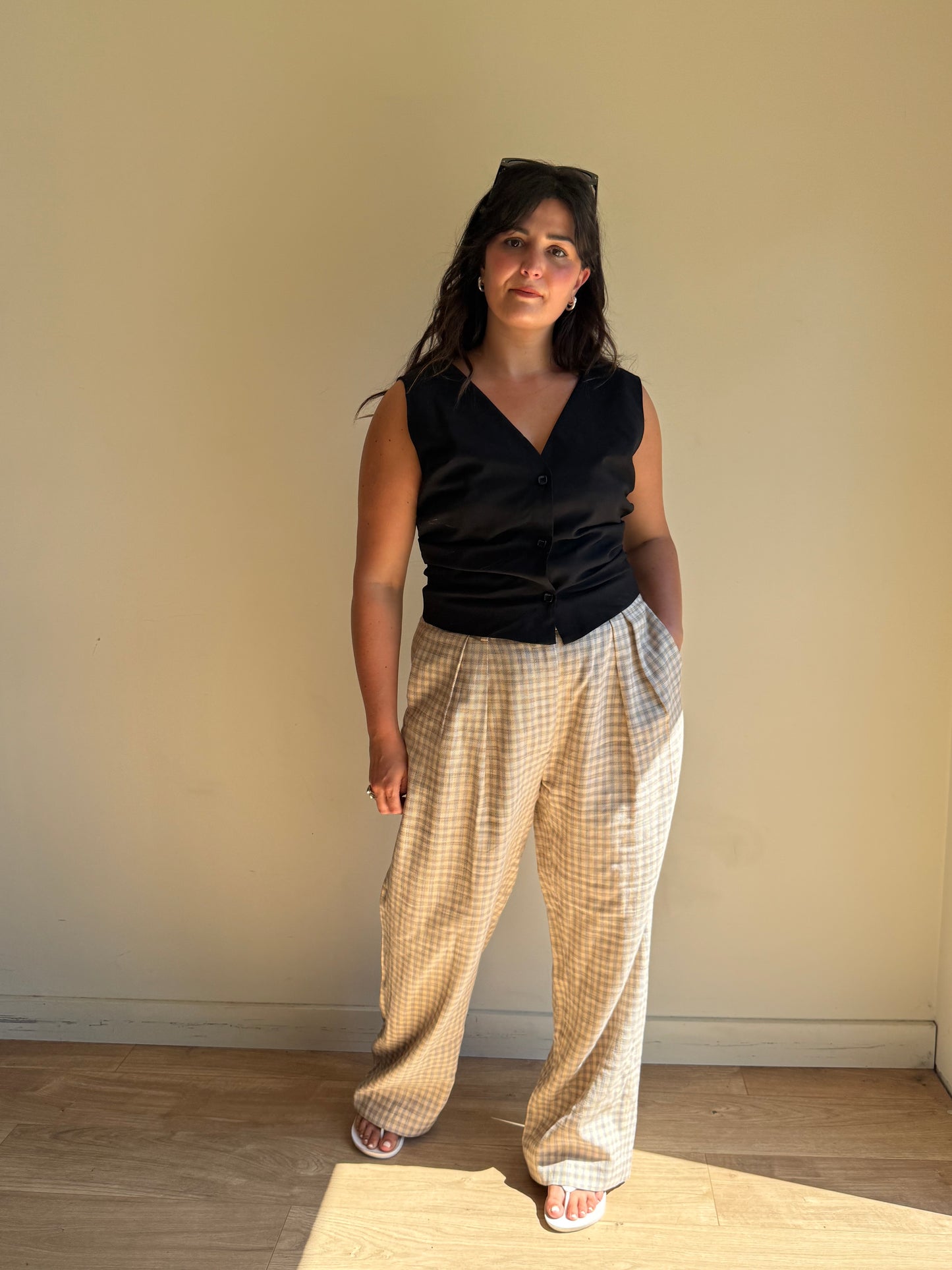 Acne Studios Check Summer Tailored Trousers, 14-16