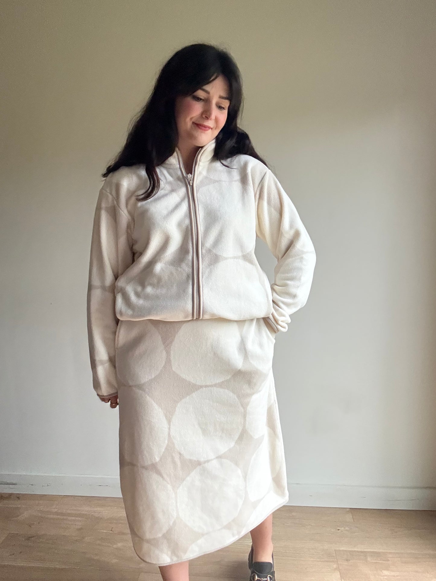Marimekko Uniqlo Fleece Skirt and Zip-Up Co-Ord, L