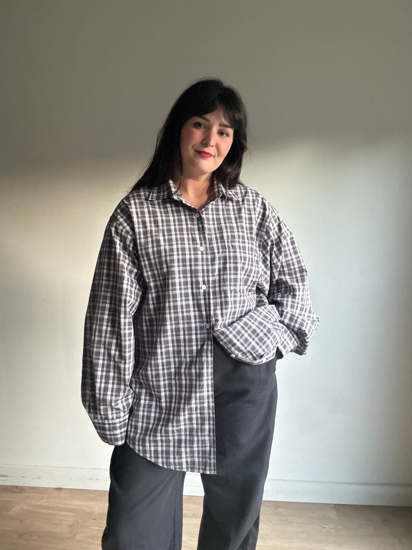 Collusion Check Shirt, UK 10 (oversized)